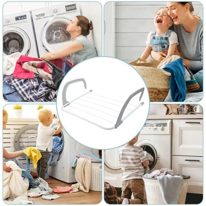 Wall Mounted Drying Racks Folding Clothes Hanger Space Saving Balcony Clothes Drying Rack Indoor And Outdoor Laundry Dryer