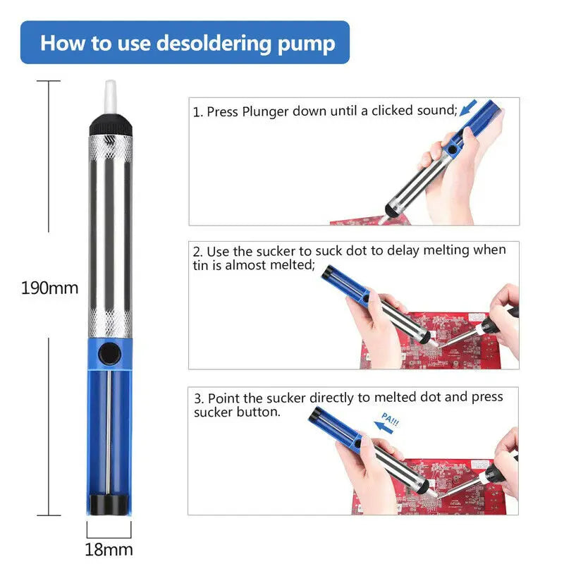 Soldering Iron Kit Adjustable Temperature 110V 220V 80W LCD Solder Welding Tools Ceramic Heater Soldering Tips Desoldering Pump