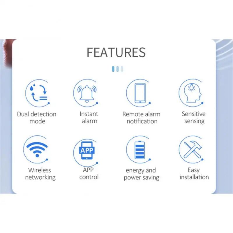 Tuya WIFI Smart Water Leakage Detector Water Tank Full Water Linkage Alarm Sensor Immersion Sensor Smart Life Remote Monitoring