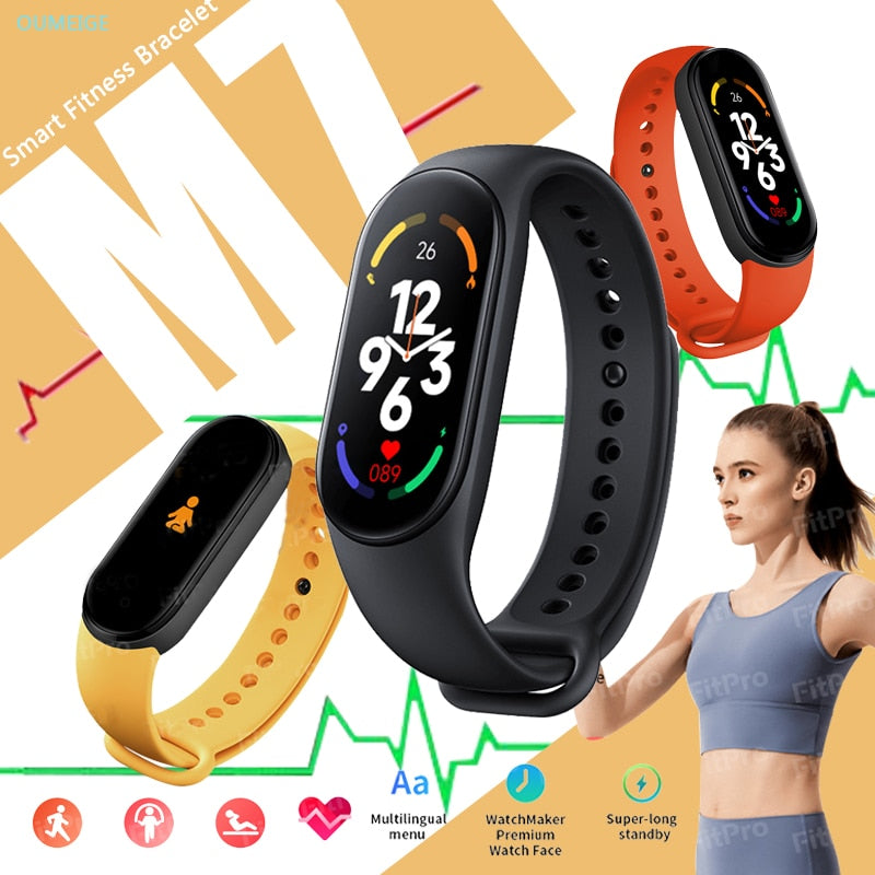 Smart Watch Band7 2023 New Sports Digial Smart Fitness Bracelet Clock Dynamic Color Display Screen Heart Rate For Android Xiaomi