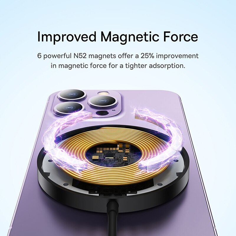 Baseus 15W Magnetic Wireless Charger For iPhone 14 Qi Fast Wireless Charging Pad For iPhone 13 12 11 Ultra Thin Phone Charger