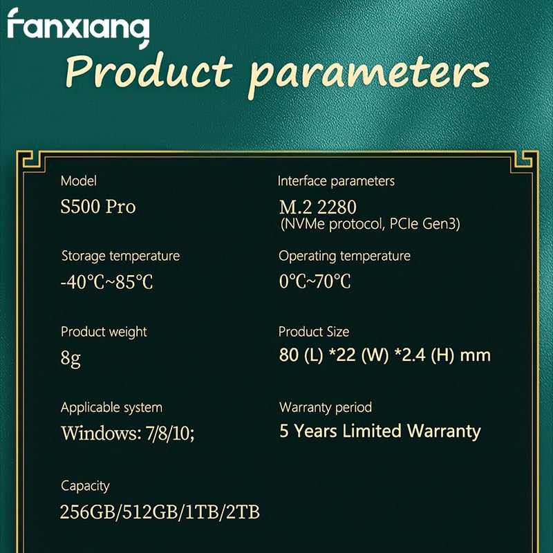 FANXIANG M2 SSD NVMe 256gb 512gb 1tb 2tb SSD M.2 2280 PCIe SSD Internal Solid State Drive Disk for Laptop Desktop