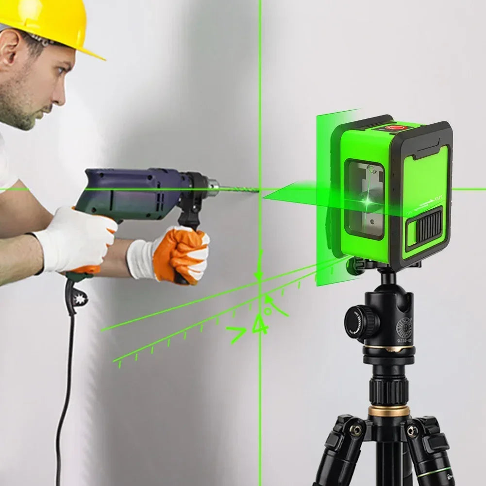 Vertical Laser 2 Cross Green Lines Level Laser Without Laser Self-leveling Beam Powerful Horizontal Level Line Battery Line &