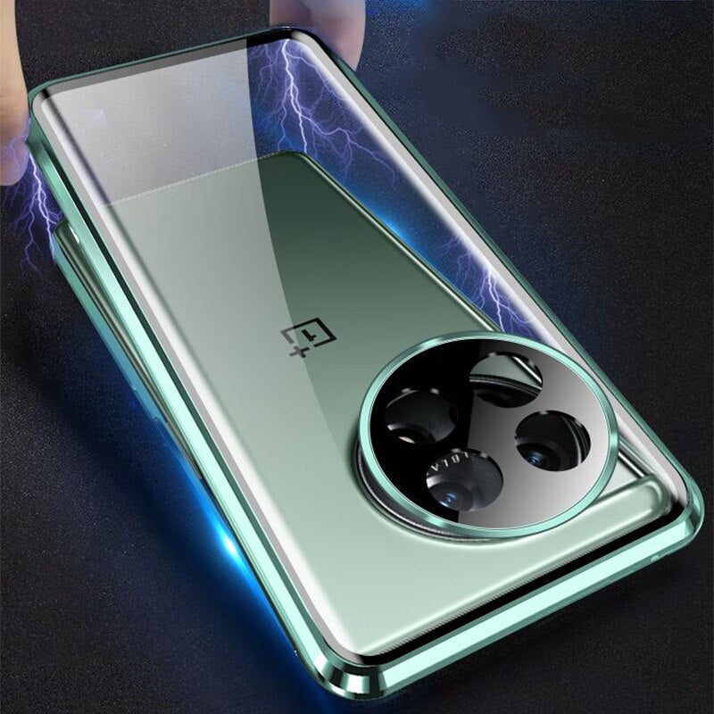 For OnePlus 11 Mobile Phone Case Double-Sided Magnetic All-inclusive for One Plus 11 Anti-fall Transparent Protective Cover