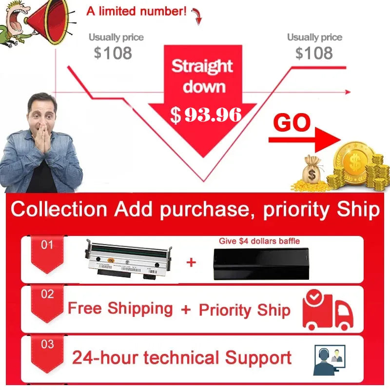 S4M Print Head G41400M For Zebra S4M 203dpi Thermal Barcode Printer Head,Printer Supplies Printhead,90days warranty