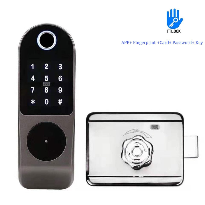 Fingerprint Lock Tuya Wifi Remote Contro Biometric Digital Smart Door Lock Bluetooth TTLock APP Passcode Card  Electronic Lock