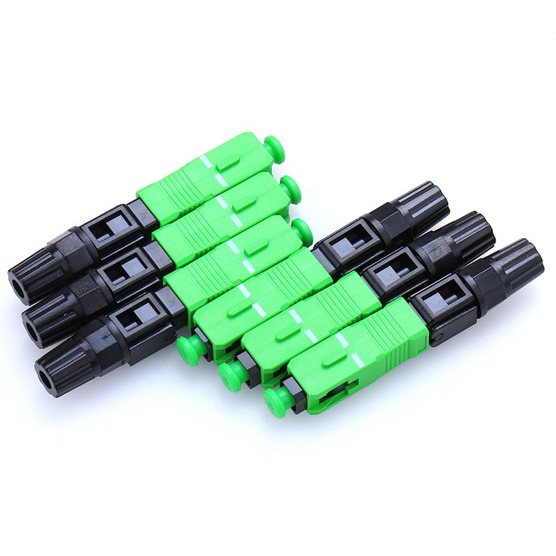 50-400pcs Embedded SC APC Fiber Optic Connector FTTH Single Mode Optical Fast Connector SC Adapter Field Assembly Free Shipping