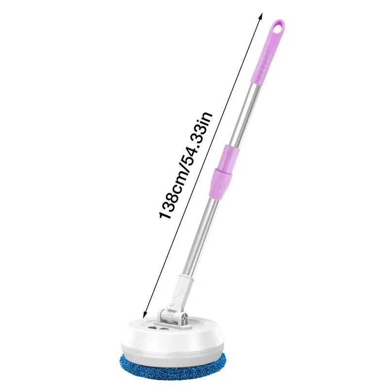 Round Electric Spin Mop 180-degree Rotation Floor Cleaner Machine Cordless Convenient Detachable Handheld For Laminate Hardwood