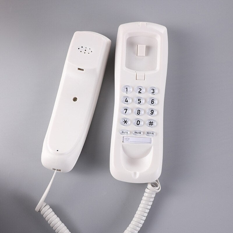 HCD3588 Fixed Landline Wall Telephone Portable Mini Phone Wall Hanging- Telephone for Home Office Hotel Spas Center