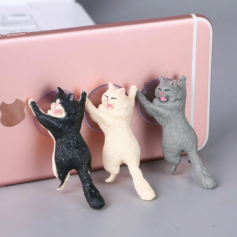 RYRA Universal Cute Cat Cell Phone Holder Lovely Phone Bracket Tablets Desk Car Stand Mount Sucker Bracket