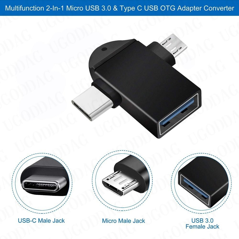 2 in 1 Type-C Micro USB OTG Adapter for Android Mobile Phone U Disk Hard Disk OTG Connector for Tablet Data Transmit Converters