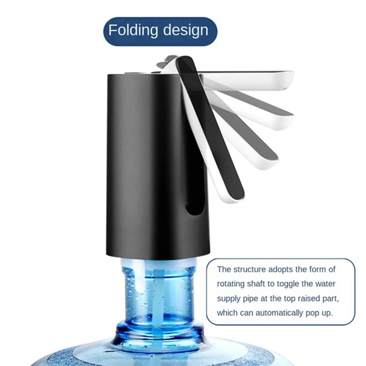 New Automatic Water Dispenser 1200mAh USB Rechargeable Electric Drinking Water Pump Foldable Water Jug Pump with Switch Portable