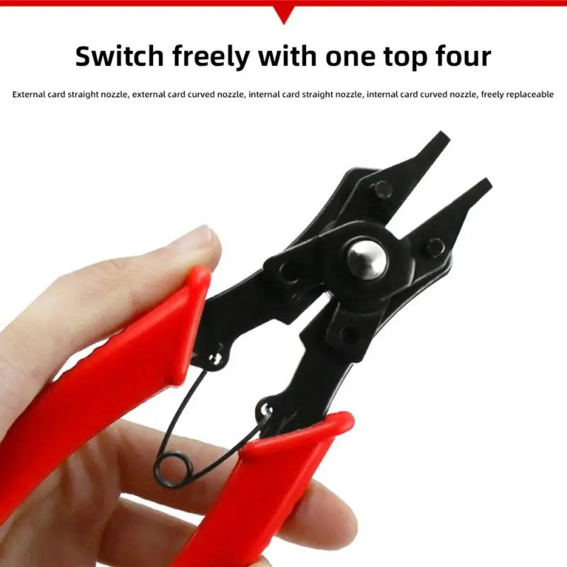 Time-saving Four-headed Precise Convenient Innovative Red Card Ring Tool Garage Multi-functional Four-in-one Versatile Red