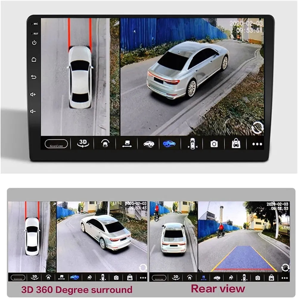 360 Car Camera Panoramic Surround View 1080P AHD Right+Left+Front+ Rear View Camera System for Android Auto Radio Night Vision 7