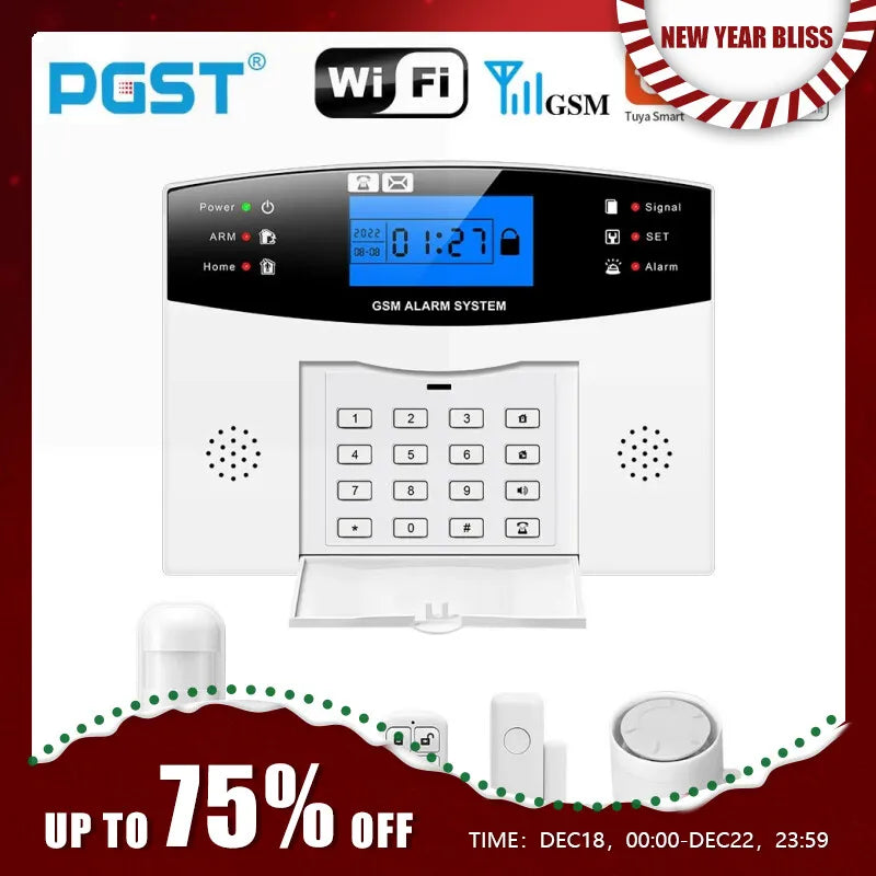 Keypad GSM Wifi Alarm Security 433MHz Wireless Smart Home Burglar Alarm System APP Control Motion Detector Door Sensor