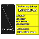 6.4'' AMOLED For Samsung Galaxy M31 LCD M315 Display Touch Screen Digitizer Assembly For Samsung M315 M315F M315F/DS LCD Display