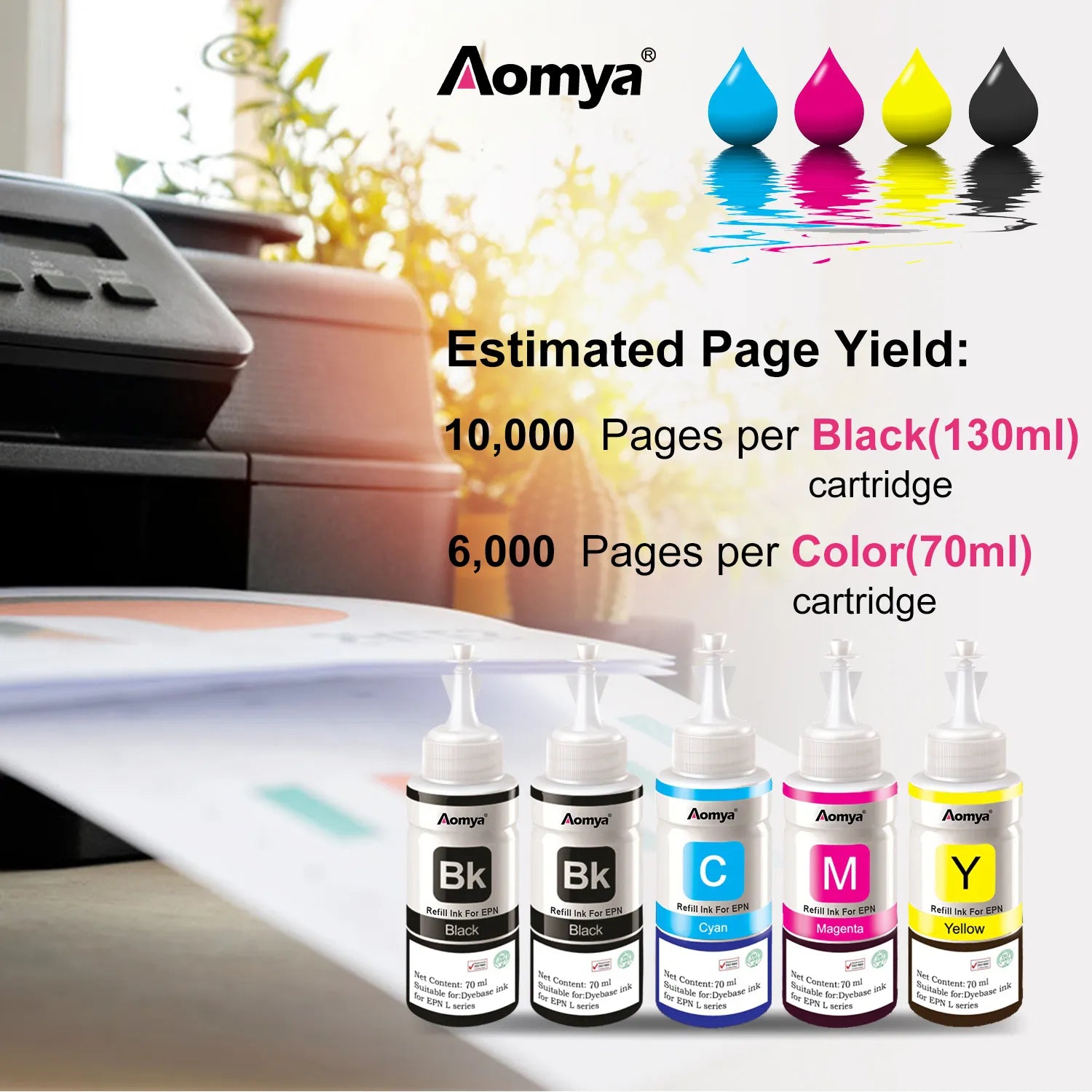 664 Refill dye ink For Epson L100 L110 L210 L120 L220 L310 L355 L362 L366 L365 L486 L550 L800 L805 L810 ET-2650 Printer 4 Colors
