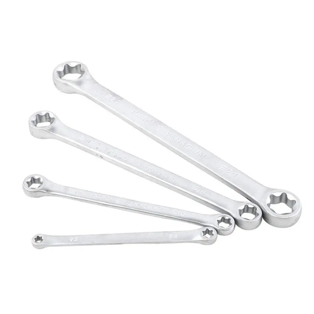 Box Wrench Set E Hex Wrench Double End E Cr-Mo Pentalobe Spanner Set E-Torx Double Box Ratcheting Wrench Car garage Tools