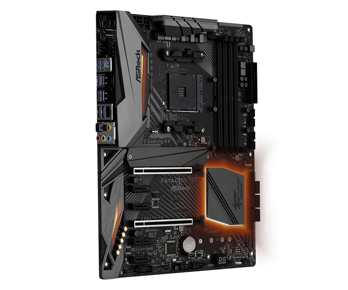 X470 AM4 Motherboard ASRock X470 GAMING K4 4×DDR4 64GB PCI-E 3.0 2×M.2 6×SATA III ATX For AMD Ryzen/7th Gen A-Series cpu