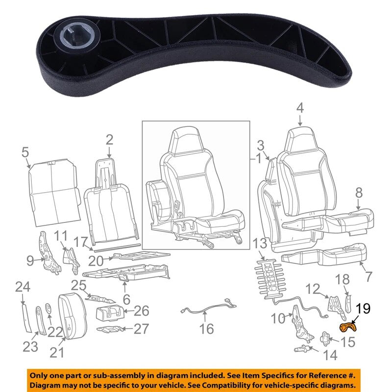 Car Seat Recliner Handle Adjustment Lever Driver Side Adjust Grip Rod Fit for Chevrolet Colorado GMC Canyon 2004 ~ 2012 Hummer