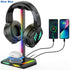 New Bee Z12 RGB Headphones Stand Holder with Wireless Charger Base Desk Gaming Headset Holder Non-Slip Rubber Base