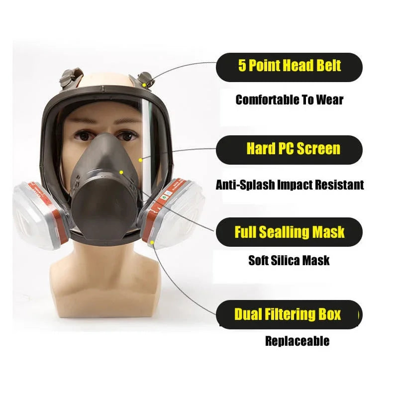 27 In 1 6800 Gas Mask Anti-Fog Full Face Industrial Dust Painting Respirator Safety Work Filter Formaldehyde silicone 3M mask