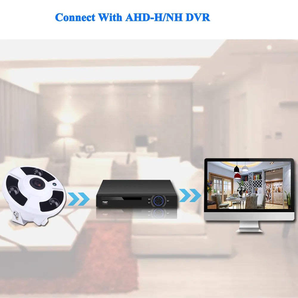 720P 1080P 4MP 5MP 8MP 4K HD AHD Camera  Fisheye Lens Panoramic Camera IR Nightvision Home Surveillance Camera Support AHD DVR