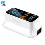 6 USB+1 QC3.0+1 USB Charger Quick Charger 3.0 Desktop Led Display For Android Iphone Adapter Phone Tablet Fast Charging