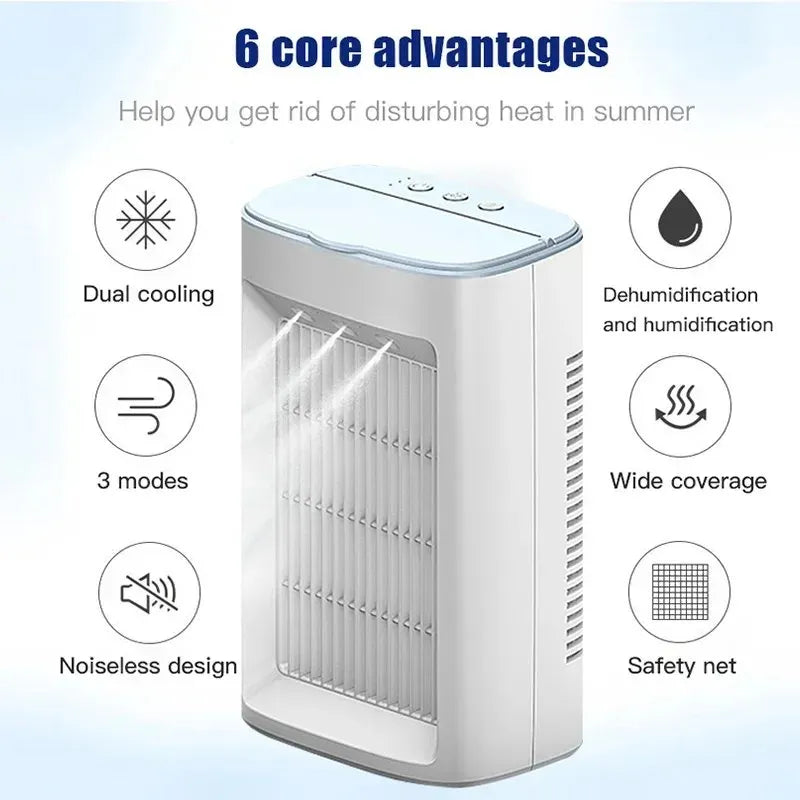 2023 Air Cooler Multifunction Fan USB Mini Electric Fan Water Spray Mist Portable Air Conditioner Humidifier for Home