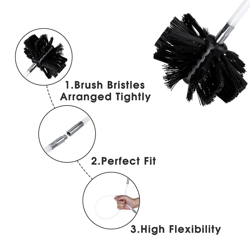 Pipes Brush kit Flexible Inner Wall Nylon Rods Sweep Cleaner Cleaning Electric drill Fireplace Home Convenient