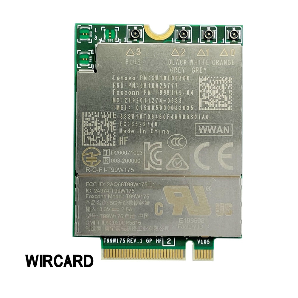 WIRCARD T99W175 T99W175.04 5G NR M.2 5G Card FRU 5W10V25777 X55 5G Modem For ThinkPad X1 Nano Gen1 Laptop