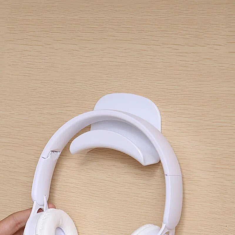 Punch-free head-mounted headphone bracket storage hook dormitory wall-mounted computer Headset Holder Earphone display stand