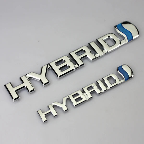 1 PCS 3D Chrome HYBRID Synergy Drive Refitting Emblem HYBRID Badge Trunk Logo car Stickers Car Styling