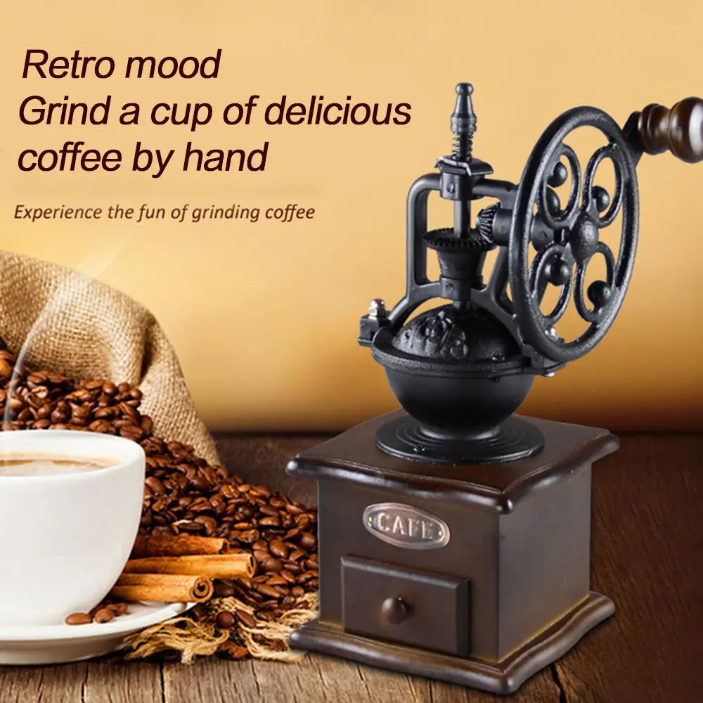 Retro Manual Coffee Grinder Ferris Wheel Design Coffee Bean Grinder Professional Ceramic Grinding Core Ensures Food Safety