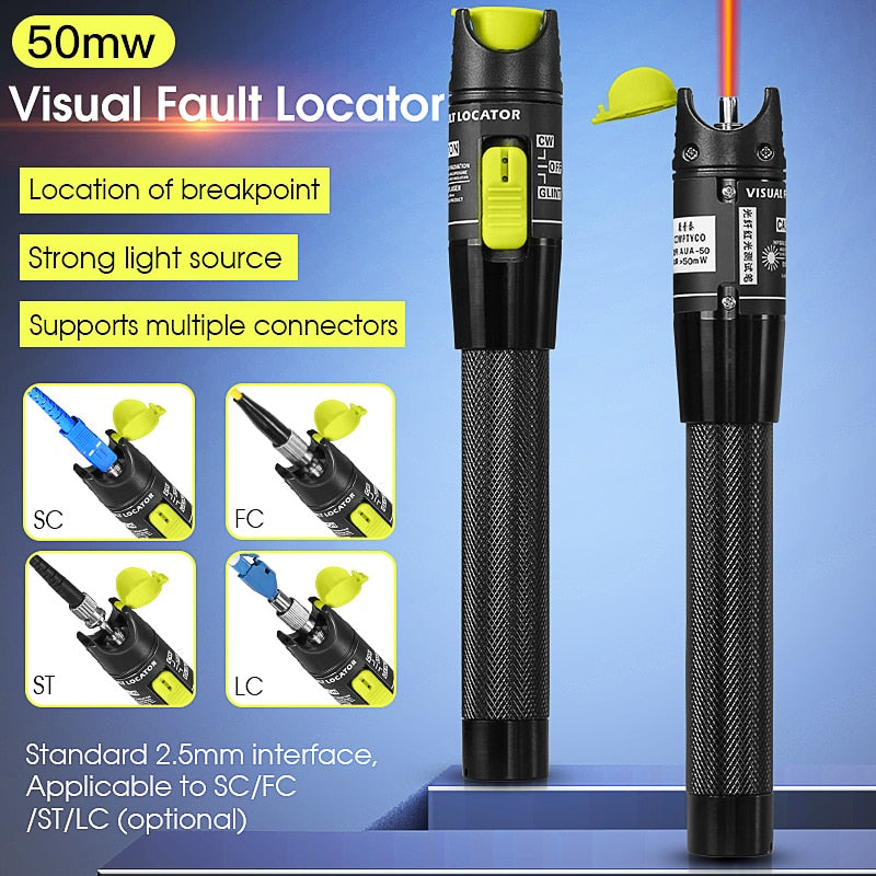 AUA-Y510A Optical Power Meter(OPM -50 ~+26dBm)&Visual Fault Locator(50/1/10/20/30mw VFL) FTTH Fiber Tester Tool Kit (Optional)