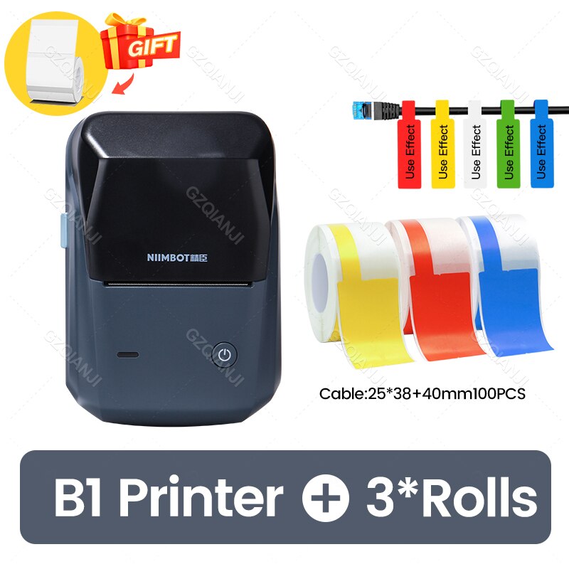 NiiMbot B1 Label Sticker Tag Price Printer with Paper Roll Waterproof Anti-Oil Tear-Resistant Price Tag Scratch-Resistant Papers