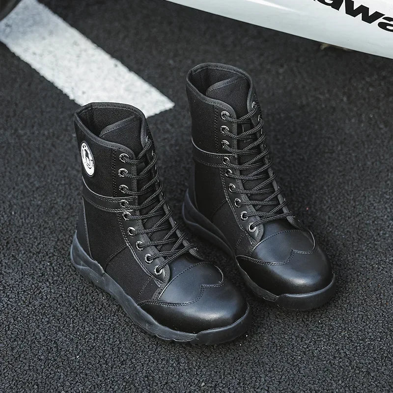Motorcycle Boots For Men Black Ankle Boots Off-road Motorbike Racing Shoes Riding Equipment Breathable Durable Shockproof Soft