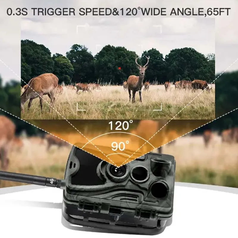 4G Hunting Trail Camera HC-801pro 4K Video Live Show 30MP APP Bluetooth Control Outdoor Wildlife Cameras Night Vision Photo Trap