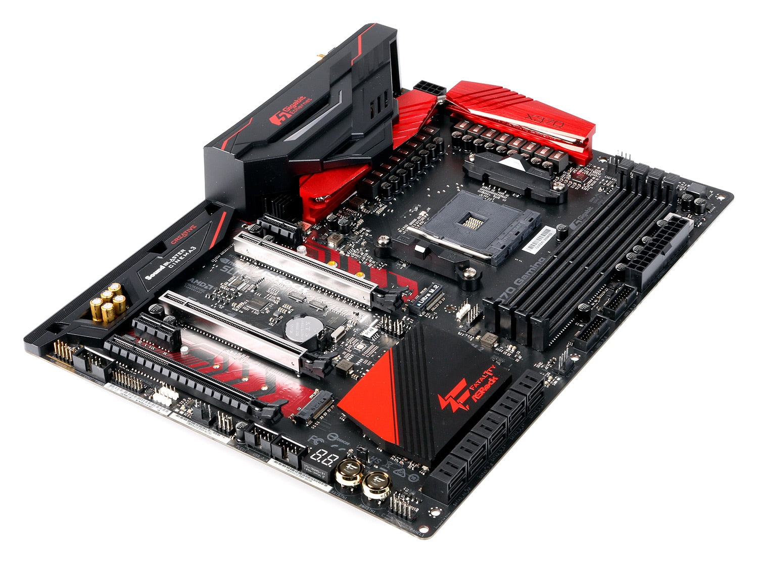 AMD X370 Motherboard ASRock Fatal1ty X370 PROFESSIONAL GAMING Socket AM4 4×DDR4 64GB PCI-E 3.0 M.2 USB3.1 ATX