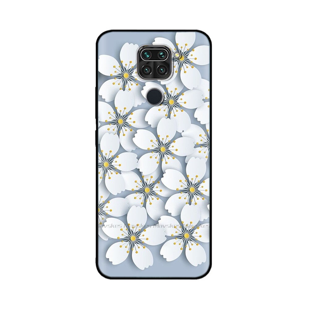 For Xiaomi Redmi Note 9 4G Case Cute Flower Painted Soft Silicone Phone Back Cover for Xiaomi Redmi Note 9 Note9 Cases Coque