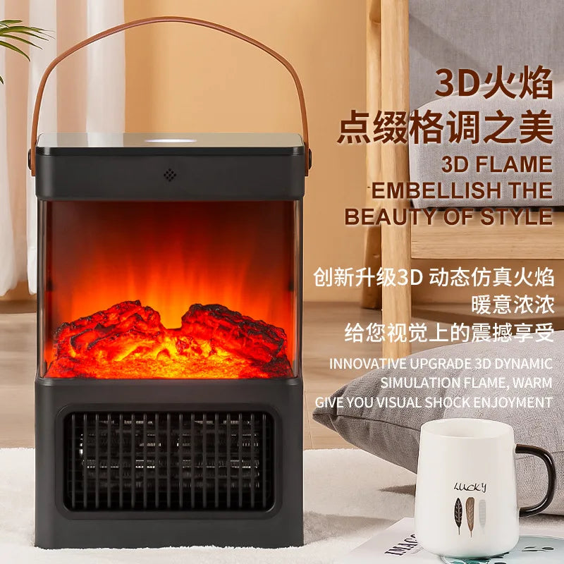 Simulation Flame heater PTC Electric heater Warm Portable home bathroom hot fan Electric fireplace in winter