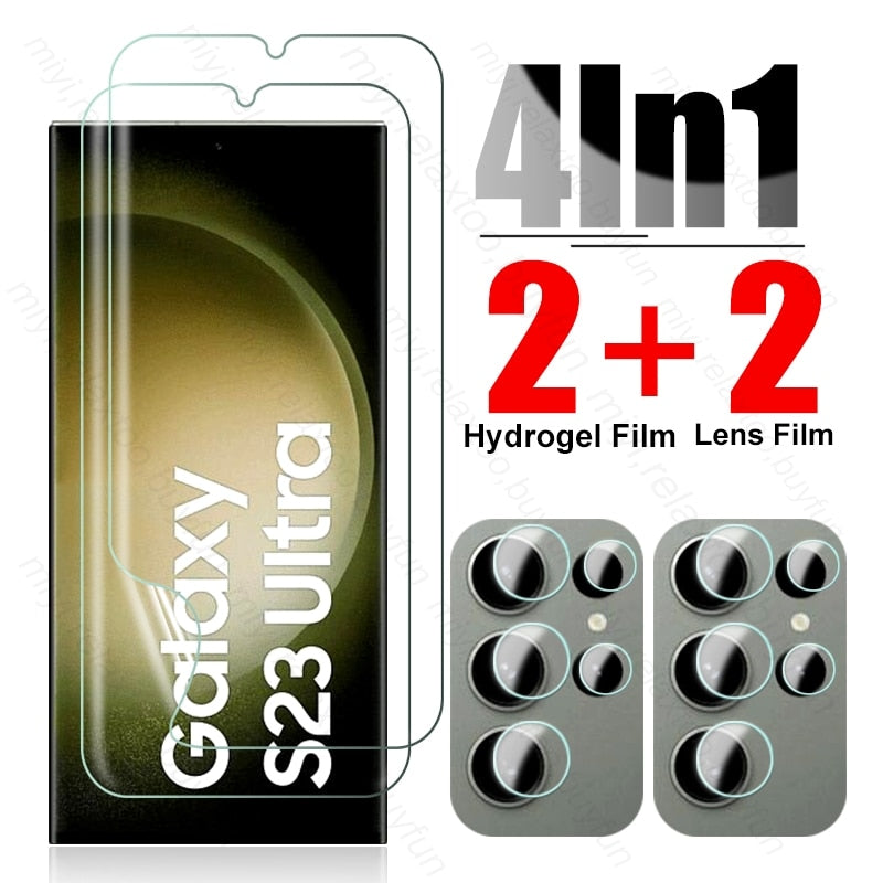 8In1 Soft Hydrogel Film for Samsung Galaxy S23 S 23 Ultra 23Ultra 2023 Camera Glass Sumsung S23Ultra S23+ Screen Protector Films