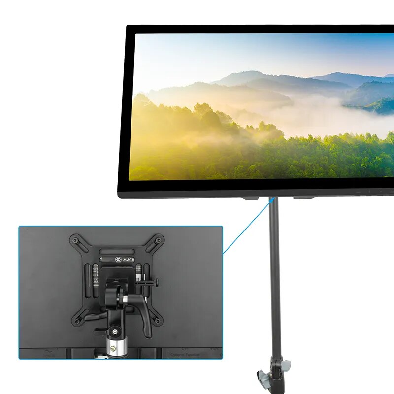 HDRIG Adjustable VESA Monitor Mount with Quick Release V-Lock to C-Stand / Baby Pin Supports Monitors 13 to 32  LCD screens