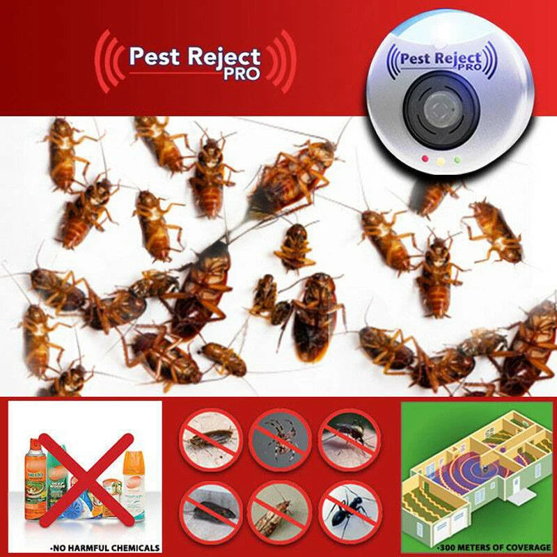 Pest Reject Pro Ultrasonic Repeller Bed Bug Mites Spider Defender Roaches Electronic Mosquito Repellent Machine Pest Reject