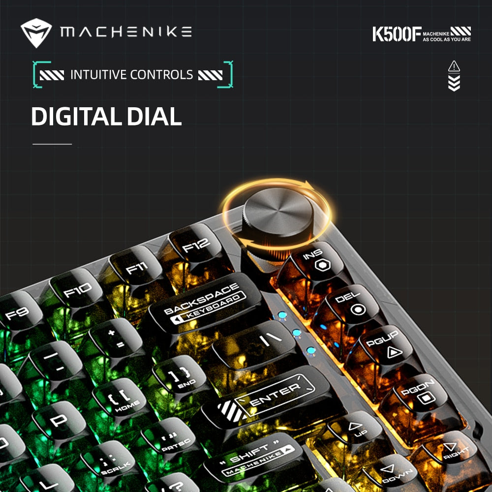 Machenike K500F Mechanical Keyboard Gasket Mount 75% Compact TKL Layout RGB Backlit Wired Mode Gaming Keyboard for PC Latop