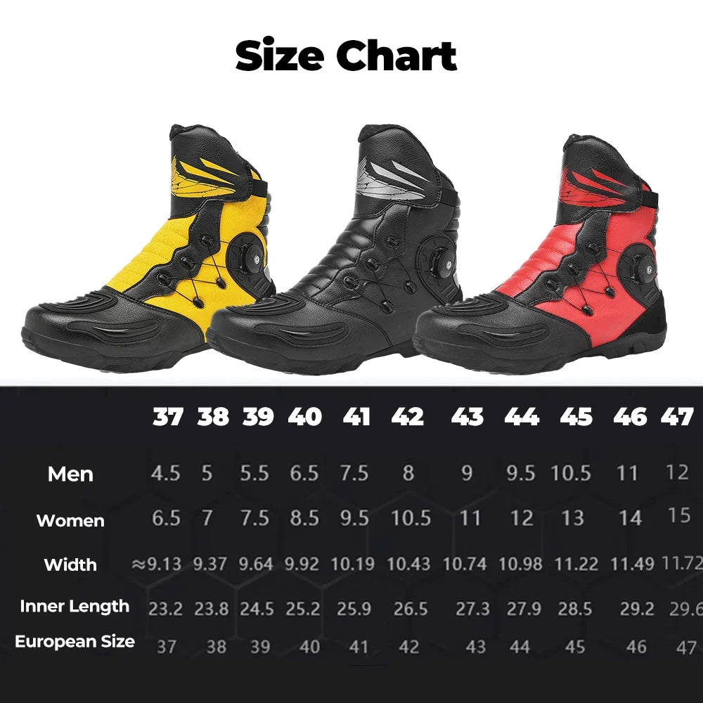 Motorcycle Men Boots Racing Black Shoes Riding Breathable Soft Moto Boots Durable Off-road Motorbike Rubber Anti-kick protection