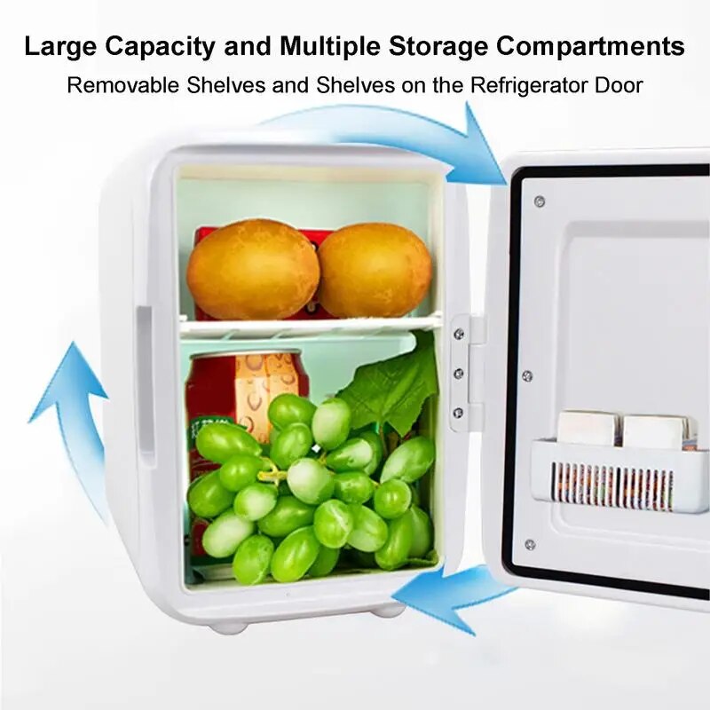 Mini Personal Refrigerator Mini Portable Fridge 4L Cooler And Warmer Personal Refrigerator For Beverage Food Cosmetics Cold And