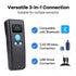 Portable Barcode Scanner Handheld Mini Bluetooth Scanner 2.4G Wireless with Display for Express Mobile Phone QR PDF417 Reader