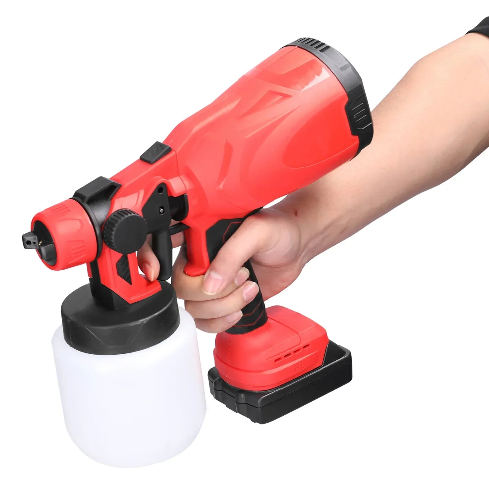18V Lithium Ion Spray Gun Electric Atomiser Cordless Portable Sprayer Woodworking Spray Gun Spraying Tools Latex Paint Spray Gun