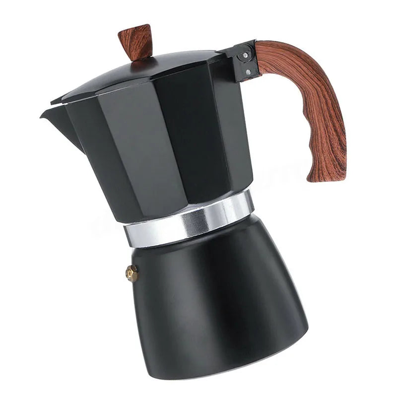 300ml Italian Espresso Stove Top Coffee Maker Percolator Pot 6 Cups Black Heating Method: Electric Furnace, Gas Stove, Alcohol L
